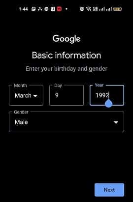 Add your date of birth