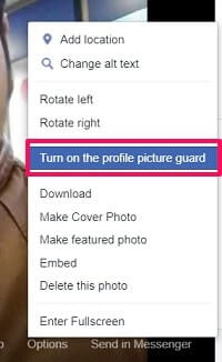 turn on profile picture lock 