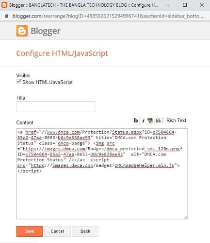 add html code in blogger 