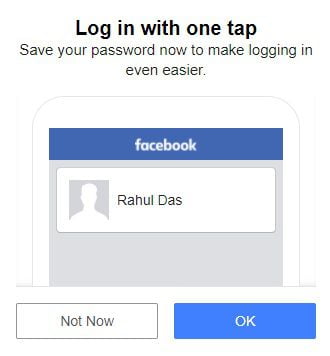 Facebook login in one tap