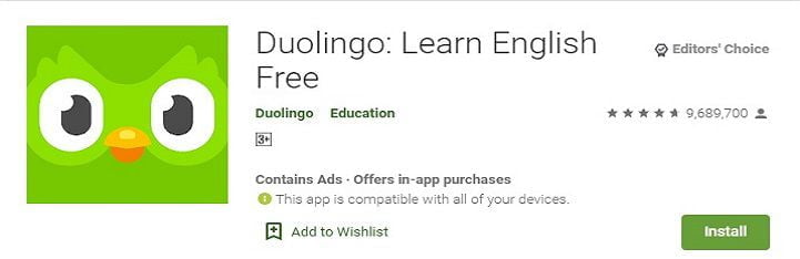 Duolingo app 