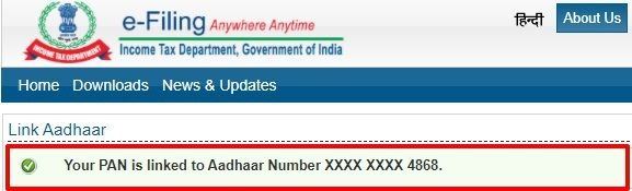 PAN is linked to Aadhaar card