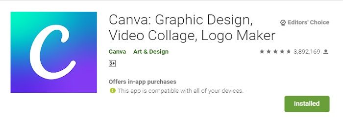 Canva photo designing app