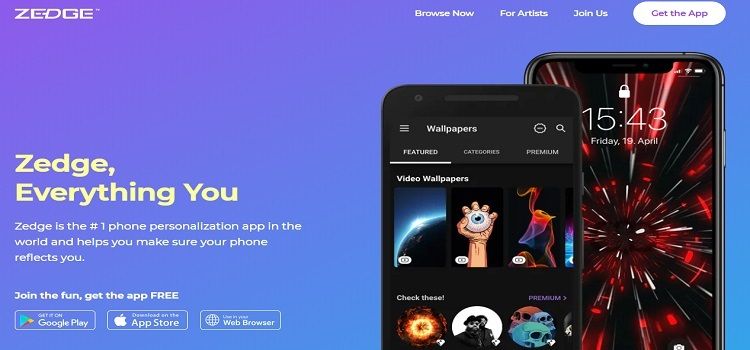 Zedge mobile downloads site 
