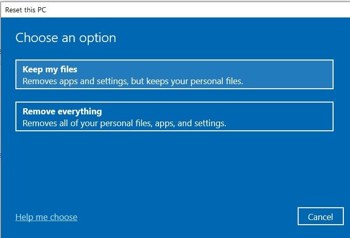Select file options