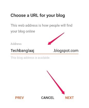 choose url for blog site