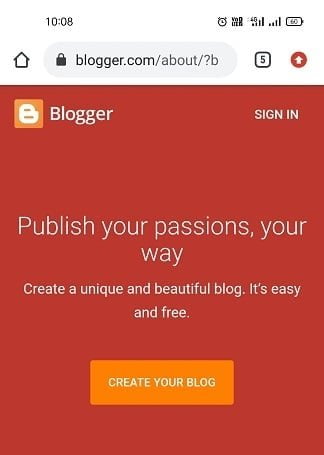 go to blogger website