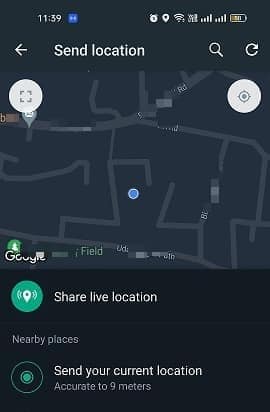 Check live location using WhatsApp