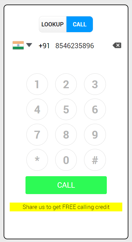 Free voice calling from internet to any number