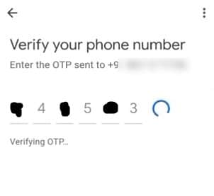 Google pay otp verification