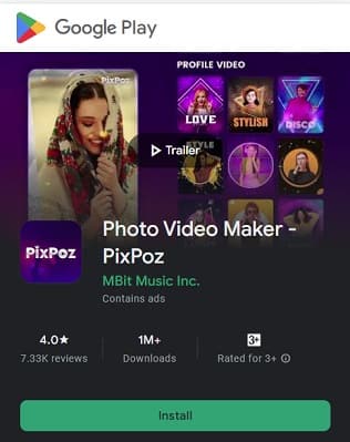 Pixpoz photo video maker app