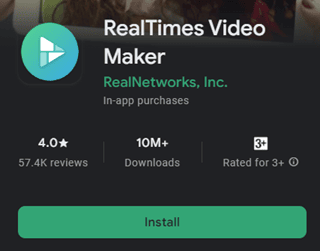 Real time video maker free android app
