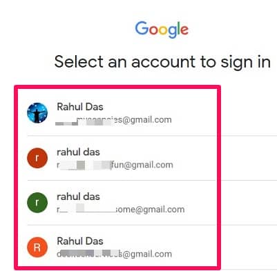See your all Google account id