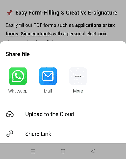 Share edited PDF file directly