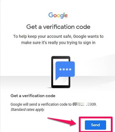 Verification code by Google