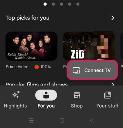 Click on collect TV option