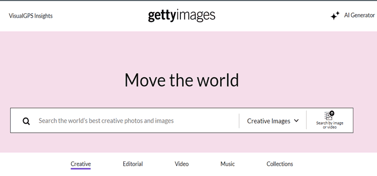 Getty Images website