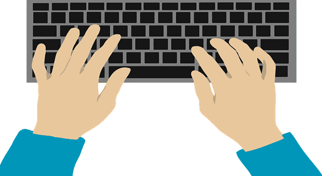 Proper hand positions for typing