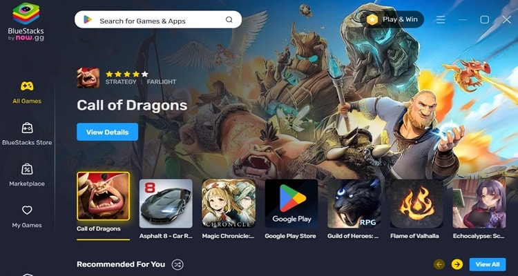 BlueStacks dashboard image