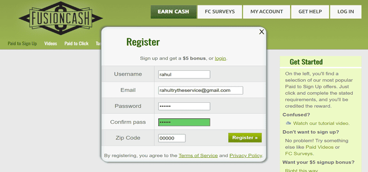 Fusioncash website to earn money