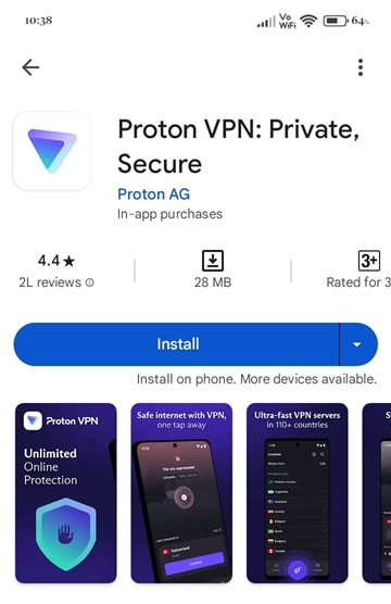 Proton VPN app download