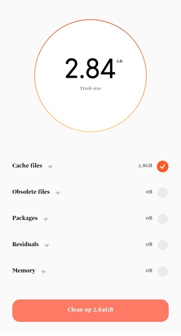 Use cache file cleaner to clear cache