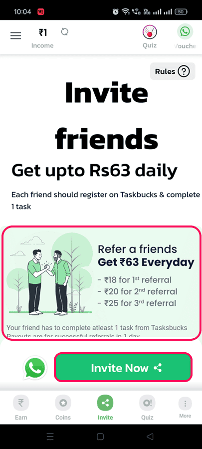 taskbucks app রেফার করে ইনকাম করুন